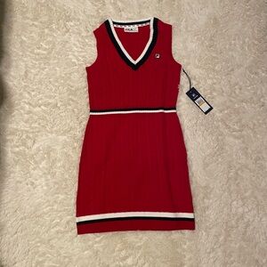 Fila Red Knit Mini Dress